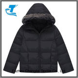 Boy's Lightweight Hooded Puffer Down Jacket with Faux Fur Collar
