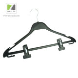 Black Plastic Clothes / Skirt Hanger with Clips