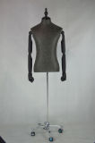 Black PU Leather Male Mannequin Torso for Window Display