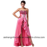 Short Front Long Back Stretch Satin Sequins Sexy Evening Dresses