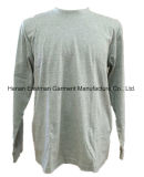 Long Sleeve Grey Round Neck T-Shirt