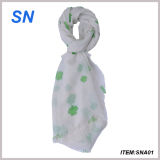 Fashion Hot Sell Four Leaf Clover Polyester Scarf