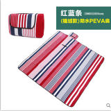 Wholesale Red & Blue Bar Microfiber PEVA Pincnic Blanket