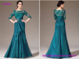 Elegant Turquoise Lace Mother of The Bride Dresses with 3/4 Long Sleeves