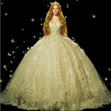 New Style 2018 3/4 Sleeves Ivory Ball Gown Wedding Dress Z201710
