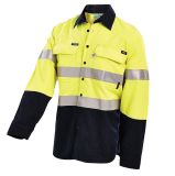 Hi-Vis 2 Tone Safety Security Short & Long Sleeve Workwear Shirt Apparel