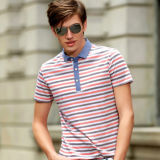 Men's Contrast Color Printed Polo Shirt