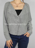 Ladies Knitted Long Sleeve Cardigan Sweatere with Button (12AW-211)