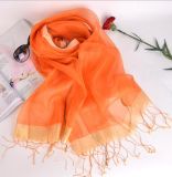 Summer Silk Scarf Gradient Color Long Lightweight Sunscreen Shawls for Women, 200*70cm
