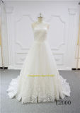 New Design Lace Princess Party Gown Guangzhou Ladies Wedding Dresses with Detachable Trail