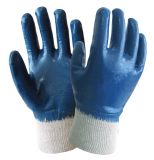 Cotton Knitted Oil-Proof Work Gloves with Full Nitrile Dipping
