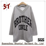 High Quality Pure Color Velvet V-Collar Hoodies with Letters