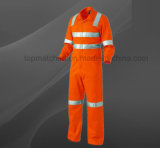 Worker Men's High Visibility Reflective Uniform Safety Coverall