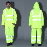 Safety High Visibility Reflective Raincoat Traffic Clothing Workwear Uniform