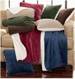 Solid Sherpa and Micro Mink Plush Blanket for Adult