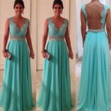 V-Neck Prom Dress Gown Lace Vestidos Chiffon Party Evening Dresses E13186