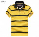Men's Clothing 100%Cotton Knitted Y/D Stripe Polo T-Shirt (RTT14034)