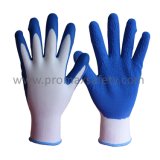 13G Polyester Liner Blue Latex Foam Palm Dipping Gloves