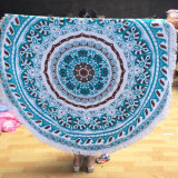 Fashion Printed Round Beach Microfiber Towels with Tassels