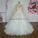 Sexy Champagne Lace Long Sleeve Wedding Dress Bridal
