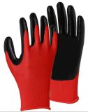13G Polyester Liner Black Nitrile Coated Work Gloves (5029. RD)