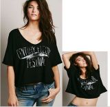Hot Sale New Design Women Tops Ladies Cotton Black T-Shirt