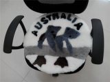 Australian Souvenir Round Lambskin Cushion with Koala Pattern