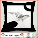 Black and White Series Abstract Whale Fashion Digital Printing Cushion Cover