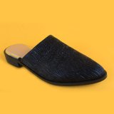 Women's Black PU Casual Flats Slippers for Lady