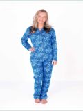 Women's Long Sleeve Pajamas Sleepwear Nightgown Fabric Cotton Flannel Printed