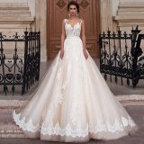 2018 Ball Gown Prom Evening Lace Ivory Bridal Wedding Dresses