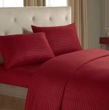 Home Collection Luxury Soft Brushed Microfiber 4-Piece Striped Bedding - Hypoallergenic & Stain Resistant with Embossed Stripes Bedding Set for Wedding