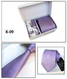 Men's High Quality 100% Woven Polyester Neck Tie Hanky Cufflink Tie Pin Set (K09/11/12/13)