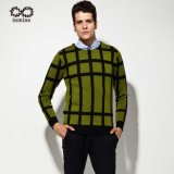 Wool Acrylic Factory Patterned Jacquard Pullover Man Sweater