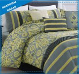 Yellow Vintage Pattern Microfiber 7PCS Comforter Bedding Set