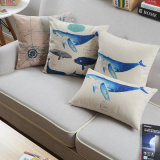 Luxury Cotton Linen Print 18 Inch Square Decorative Pillows