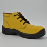 Yellow Leather Women Safety Work Shoes Ufb057