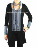 Women Knitted Round Neck Cardigan with Buttons (L15-094)