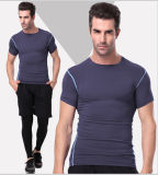 Plain Spandex/Polyester Sportswear Gym T-Shirt for Men