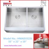 Cupc Approved 60/40 Apron Front Stainless Steel Handmade Sink (HMAD3322L)
