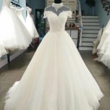 Hing Collar Lace Applique Wedding Dress