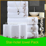 Customized 100% Cotton 550-650GSM 32s/2 White Bath Towel for Hotels