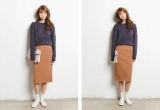 2015 Newest Fashion Autumn Cotton Lady Overknee Half-Slip A-Line Skirt for Wholesale