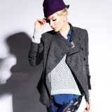 Latest Design Ladies Fashion Winter Wool Long Sleeve Coat