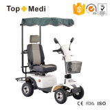 Topmedi Sporty Electric Power Mobility Scooter with Golf Bag Holder and Awning
