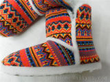 Women's Warm Winter Knitted Indoor Slippers Knit Boots