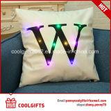 Squae LED Light 45cm*45cm Cotton Pillow with Letters Print