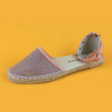 Womens Closed Toe Rivet Pink Flat Espadrilles Sandals