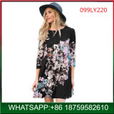 New Floral Printing Long Sleeve A-Line Woman Dress for Sale