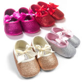 Sweet Toddler Girl Crib Shoes Bow Tie Sequins Soft Sole Anti-Slip Baby Sneakers